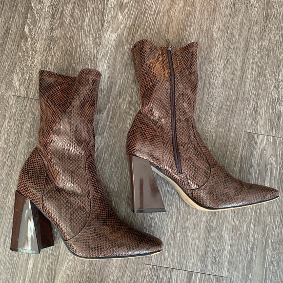 Brown snakeskin ASOS boot - Picture 2 of 4